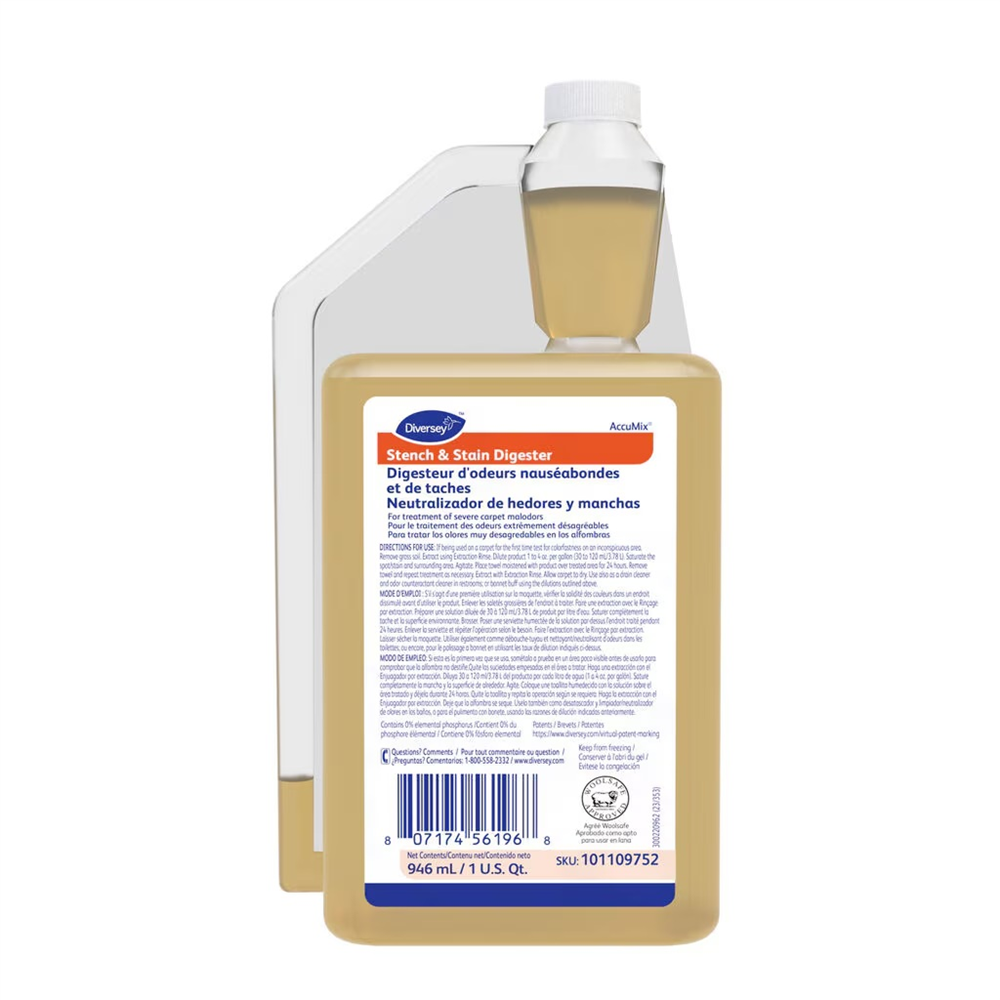 Diversey™ Concentrated Stench & Stain Digester (32 oz., 6/Case)